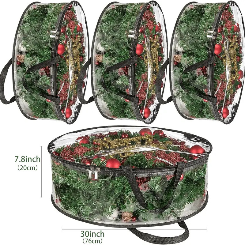 4pcs Transparent Wreath Storage Bag, 24 Inch / 30 Inch Christmas Wreath Storage Containers, Heavy... | Temu Affiliate Program