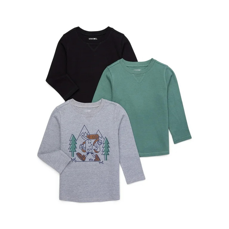 Garanimals Toddler Boys Long Sleeve Thermal Tee, 3-Pack, Sizes 18M-5T | Walmart (US)