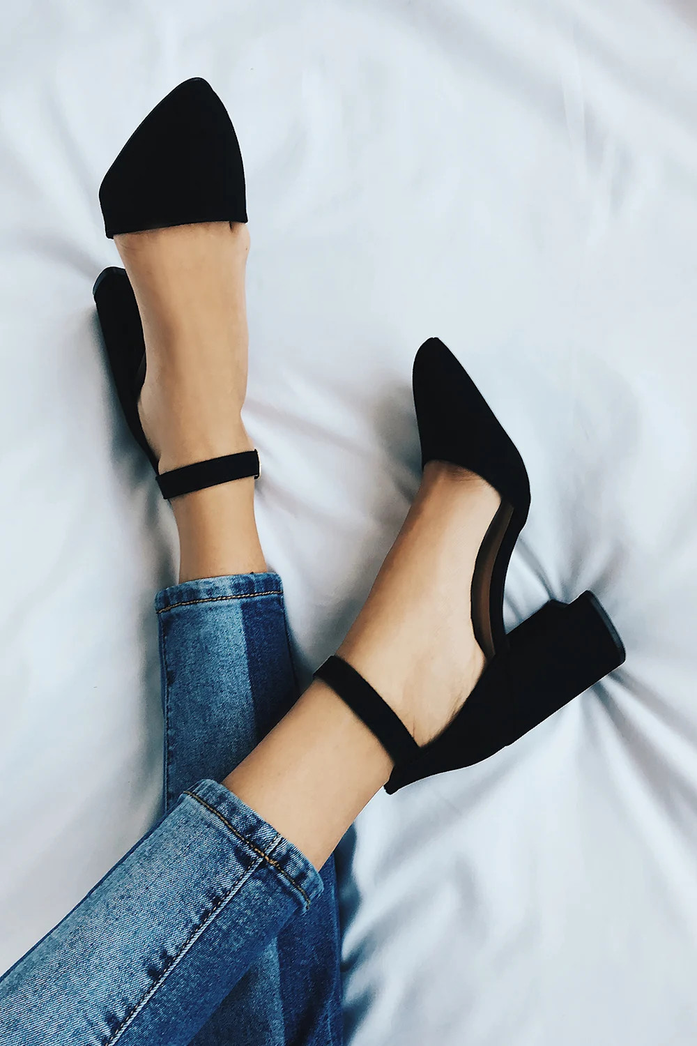 Ellarose Black Suede Ankle Strap Heels | Lulus
