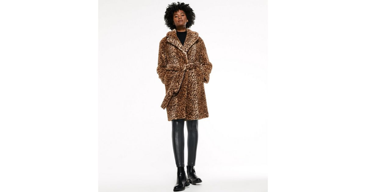 Brown Leopard Print Faux Fur Long Coat
						
						Add to Saved Items
						Remove from Saved It... | New Look (UK)