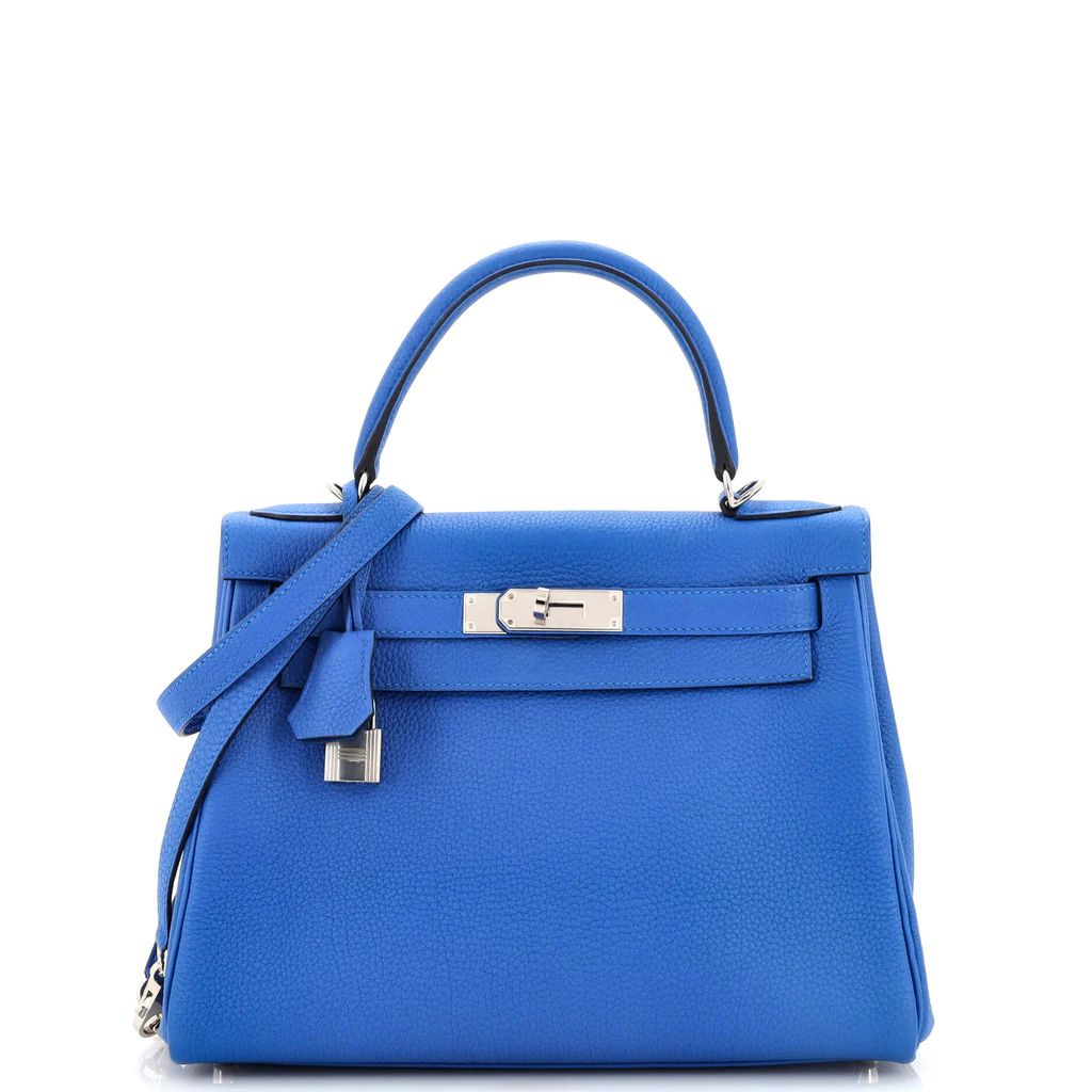 Kelly Handbag Bleu France Togo with Palladium Hardware 28 | Rebag