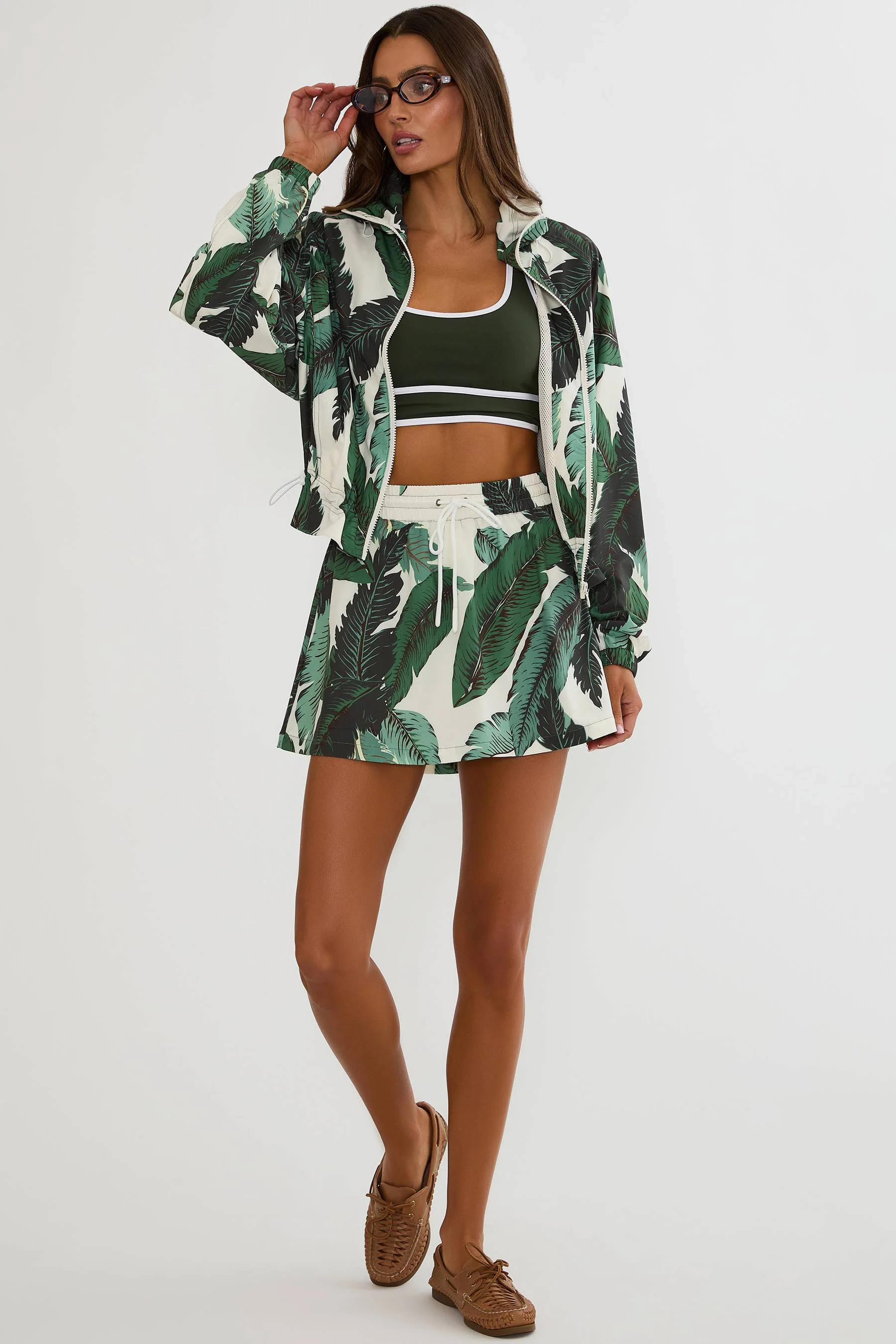 Clyde Skirt Banana Palms | Women's Tropical Active Skort with Pocket Shorts | Beach Riot | Beach Riot