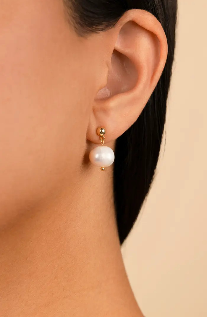 Natural Pearl Drop Stud Earrings | Nordstrom Rack