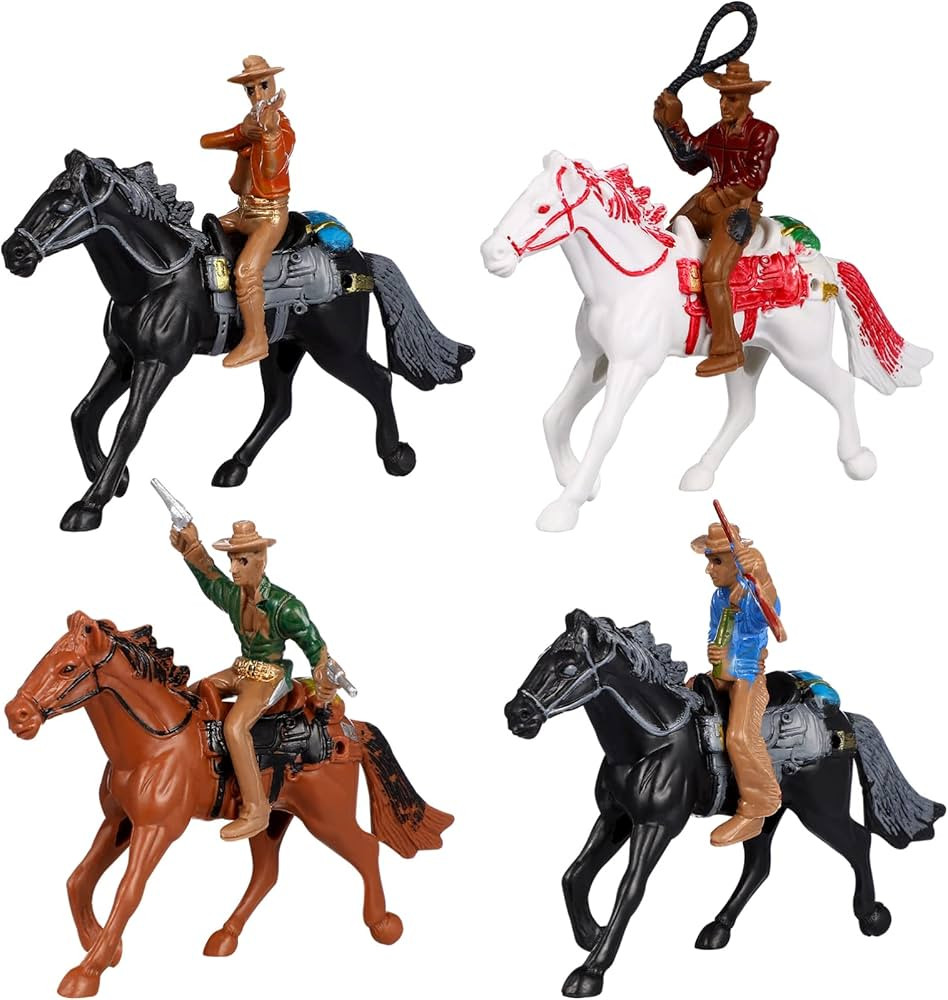 Toddmomy Riding Horse Figurine 4Pcs Action Figure Western Figurines Toys Horse Toys Plastic Horse... | Amazon (US)