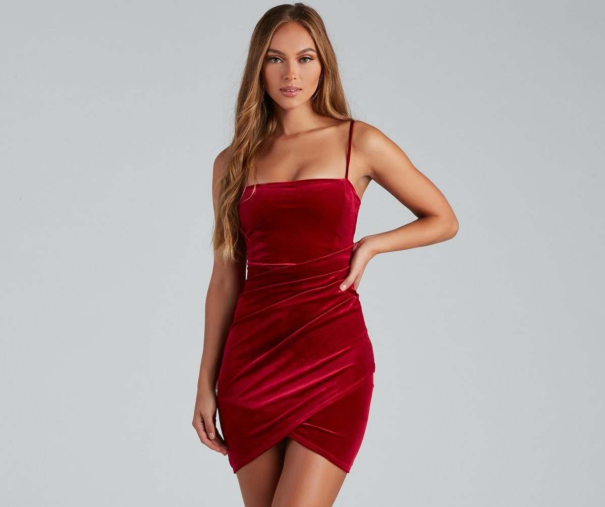 Crushing On Velvet Wrap Mini Dress | Windsor Stores