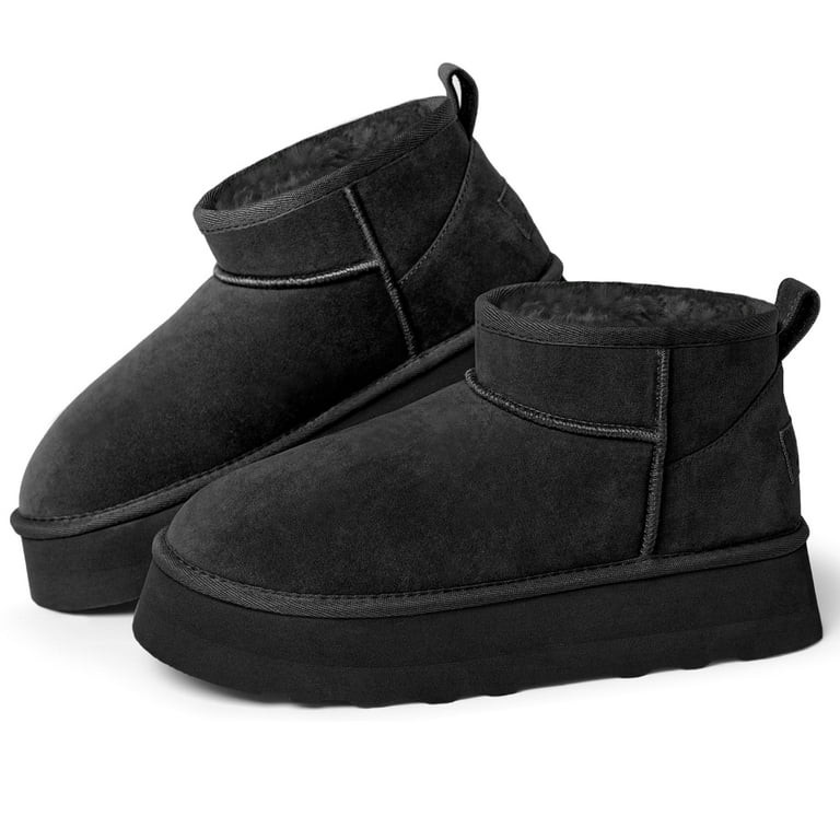 ElElax Snow Boots Women Thickening Platform Snow Boots Warm Faux Fur Slip-on Women Ankle&nbsp;Sno... | Walmart (US)