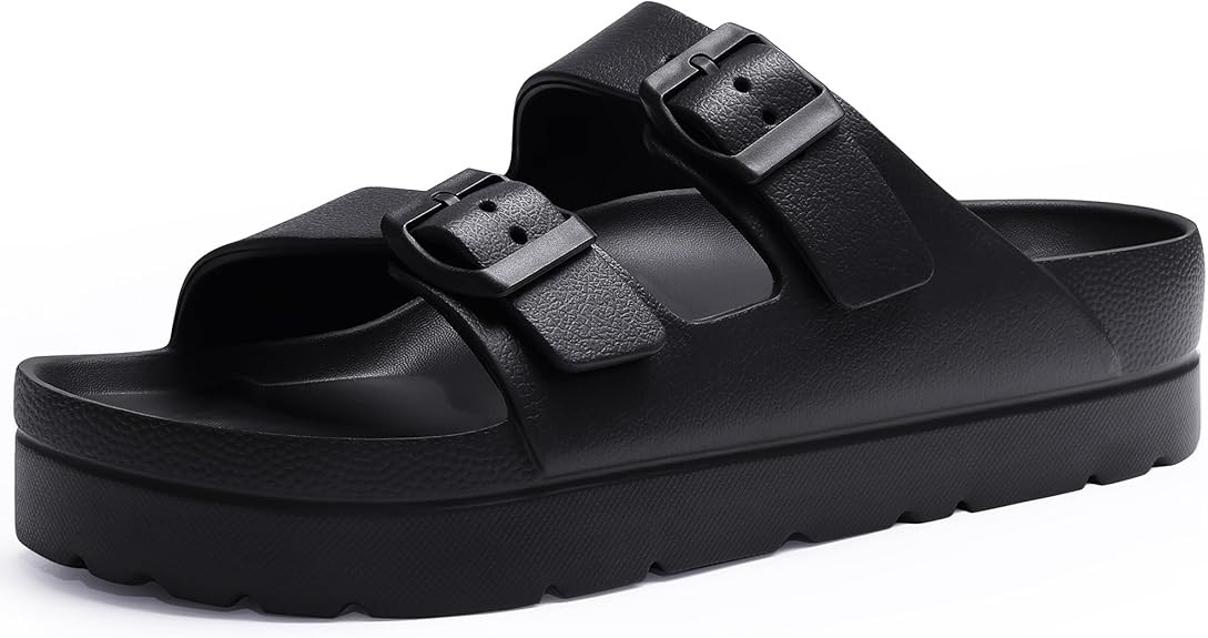 Women's Platform Sandals with Arch Support, Chunky Lightweight Foam Slip on Slides, Comfortable S... | Amazon (US)