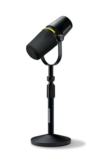 Shure MV7+ Podcast Dynamic Microphone with Stand – OBS Certified, Enhanced Audio, LED Panel, USB-C & XLR Outputs, Auto Level Mode, Digital Pop Filter – for Podcasting, Streaming, and Recording, Black | Amazon (US)