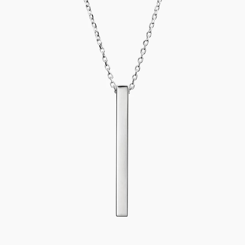 Engravable Vertical Bar Pendant in Silver | Brilliant Earth