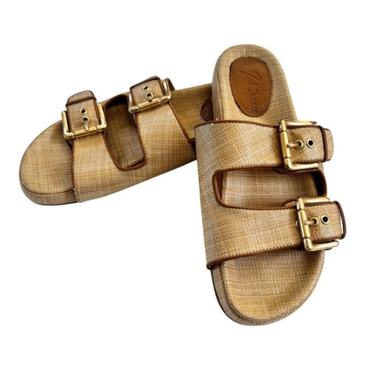 J. Crew Women's Slides - Tan/Brown - US 8.5 | Depop US