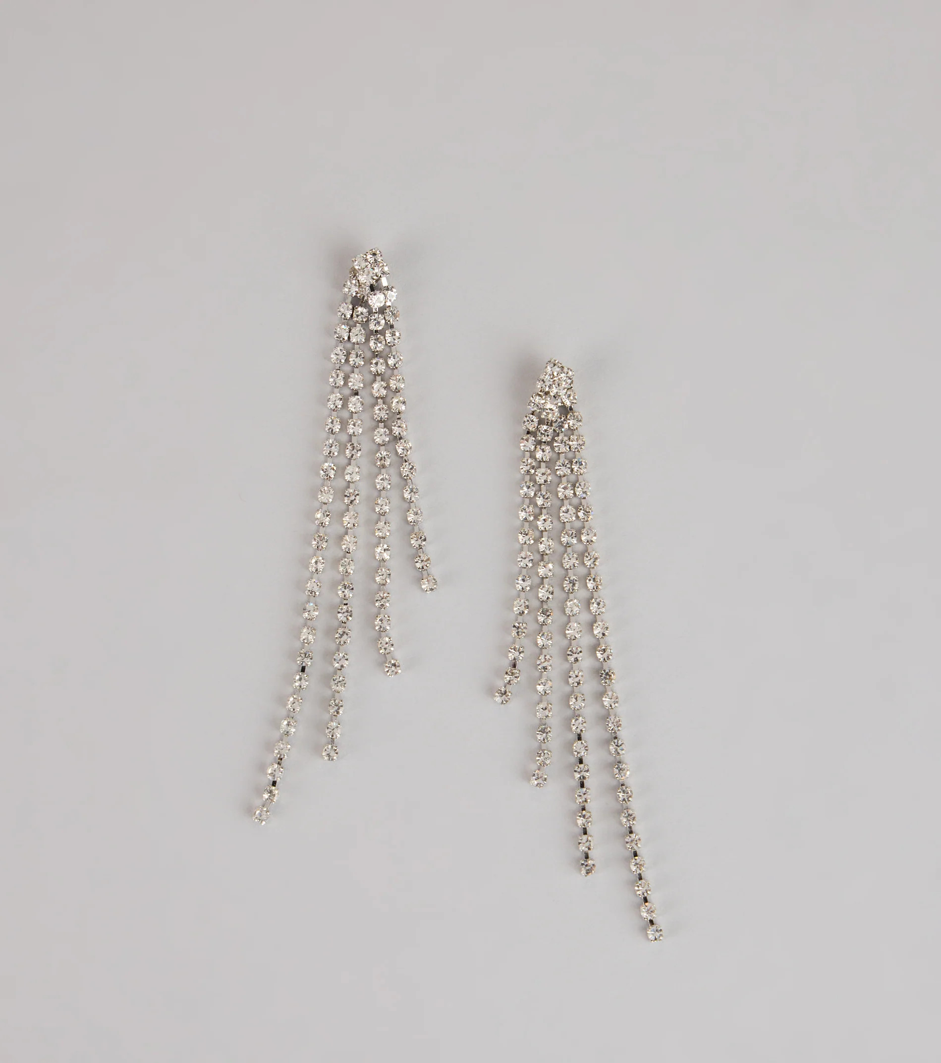 Rhinestone Drip Fringe Earrings | Windsor Stores