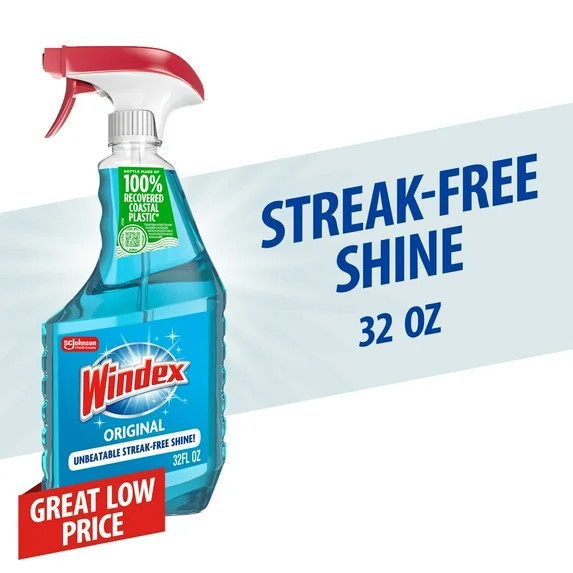 Windex® Glass & Window Cleaner, Original Blue, Spray Bottle, 32 fl oz | Walmart (US)