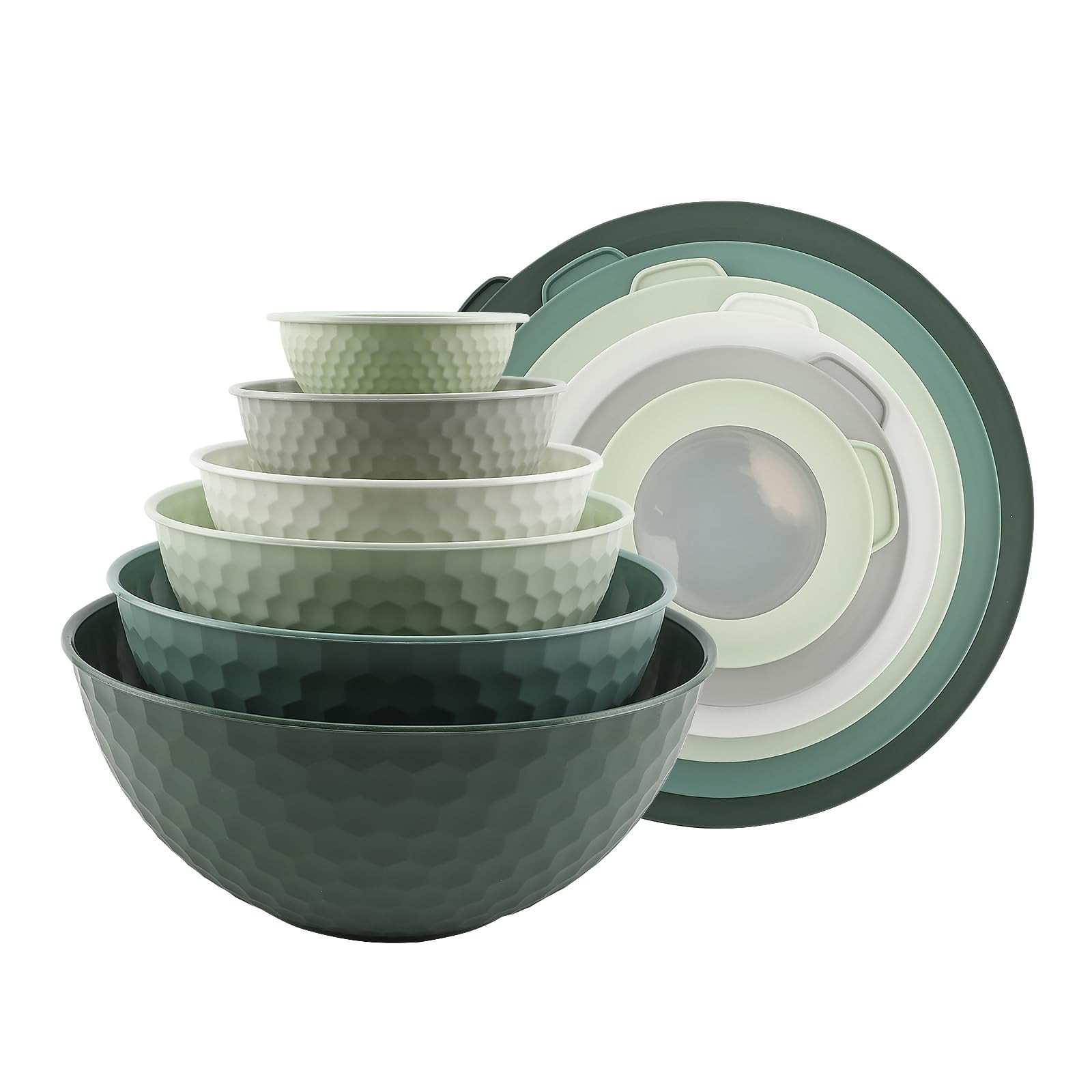 COOK WITH COLOR Mixing Bowls with Lids - 12 Piece Plastic Nesting Bowls Set includes 6 Prep Bowls... | Amazon (US)