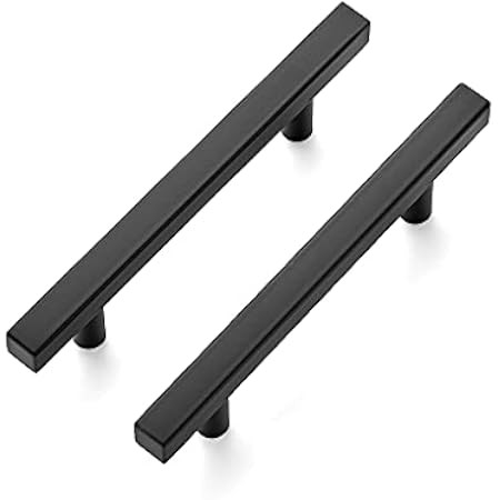 30 Pack - 5 Inch Kitchen Cabinet Handles Black Cabinet Pulls Square Cabinet Hardware Stainless Steel | Amazon (US)