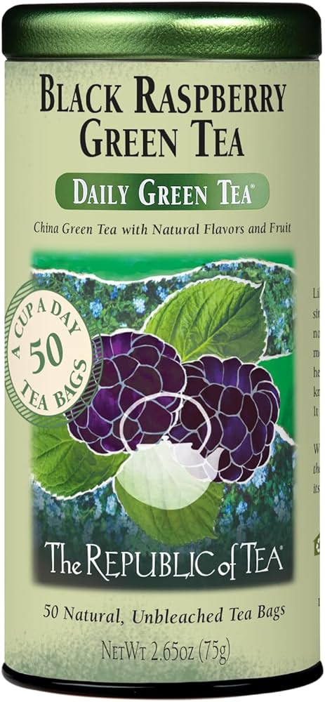 The Republic of Tea - Black Raspberry Green Tea, 50 Tea Bags, Tin | Flavored Berry Tea | Caffeina... | Amazon (US)