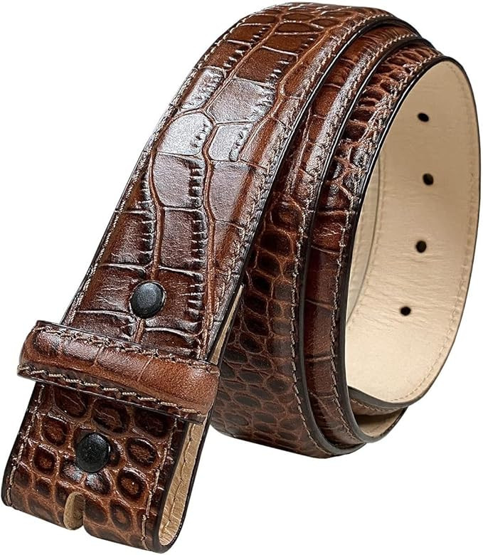 Full-Grain Cowhide Genuine Leather Dress Belt Strap with Snaps,1-3/8"(35mm) &1-1/2"(38mm) Wide | Amazon (US)