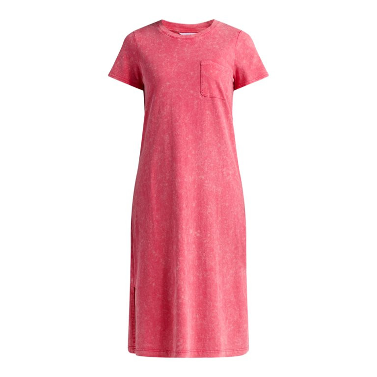 Time and Tru Women's Cotton Midi T-Shirt Dress, Sizes XS-XXXL | Walmart (US)