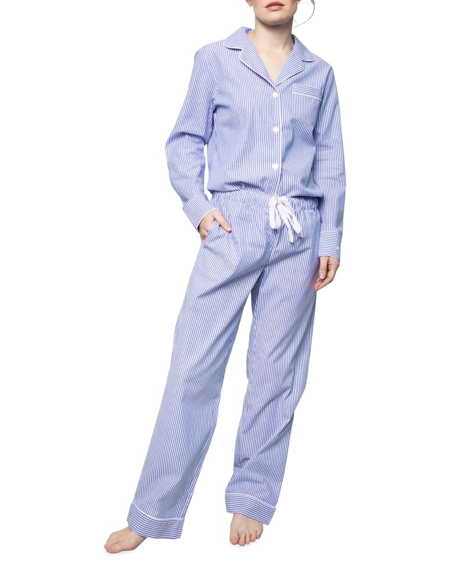 Petite Plume French Blue Seersucker Pajama Set | Neiman Marcus
