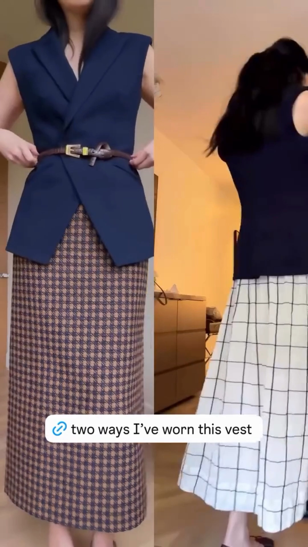 One vest, two ways.  Shop my look here.

#classicstyle
#longskirt
#vesttop
#longskirt
#OOTD

#LTKootd #LTKgrwm #LTKWorkwear