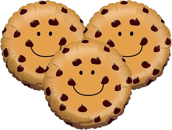 Set of 3 Chocolate Chip Cookie 21" Foil Party Balloons | Amazon (US)