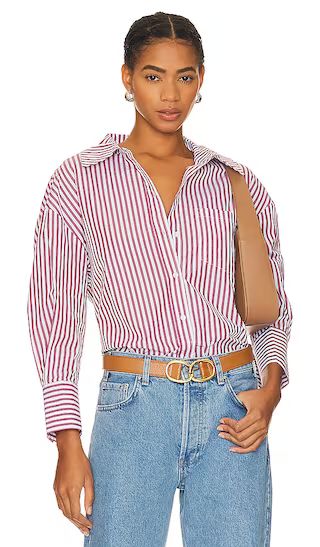 Mika Shirt in Red & White Stripe | Revolve Clothing (Global)