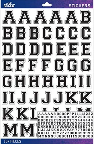 Sticko Alphabet Varsity Stickers, Large, Black | Amazon (US)