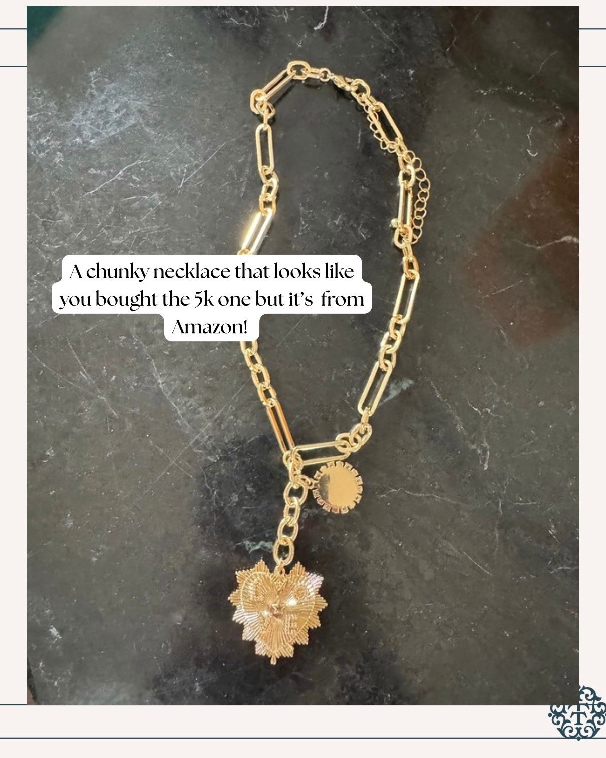 A chunky gold chain elevates any outfit. s