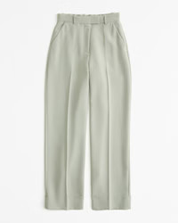 Curve Love Cuffed Hem Tailored Wide Leg Pant | Abercrombie & Fitch (US)