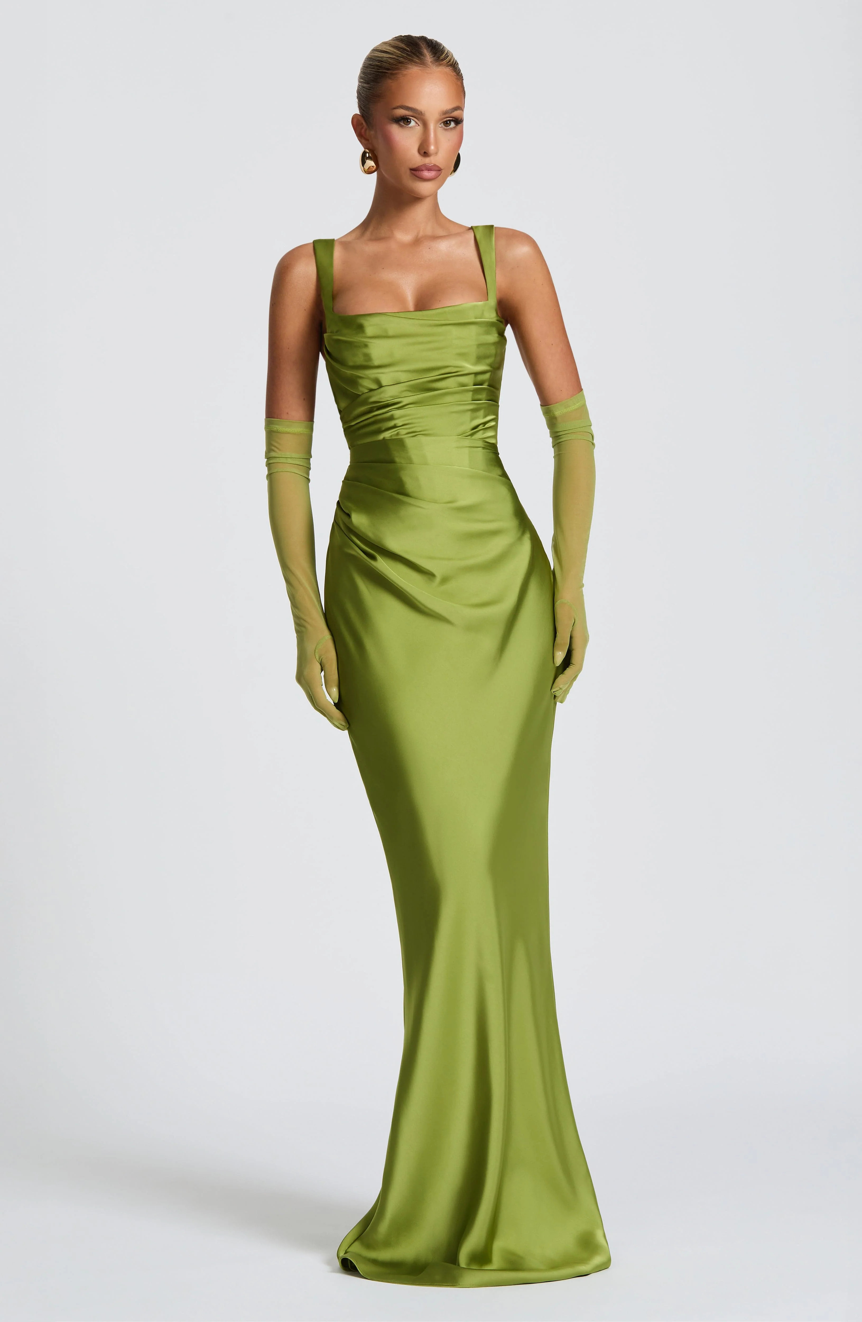 Calanthe Maxi Dress - Olive | Babyboo (global)