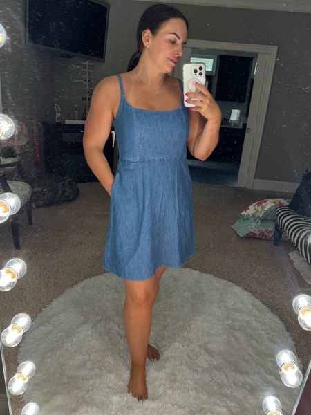 This chambray dress will be a summer staple for me. Wearing a medium. Currently on sale for just $20!

#LTKOver40 #LTKMidsize #LTKSaleAlert