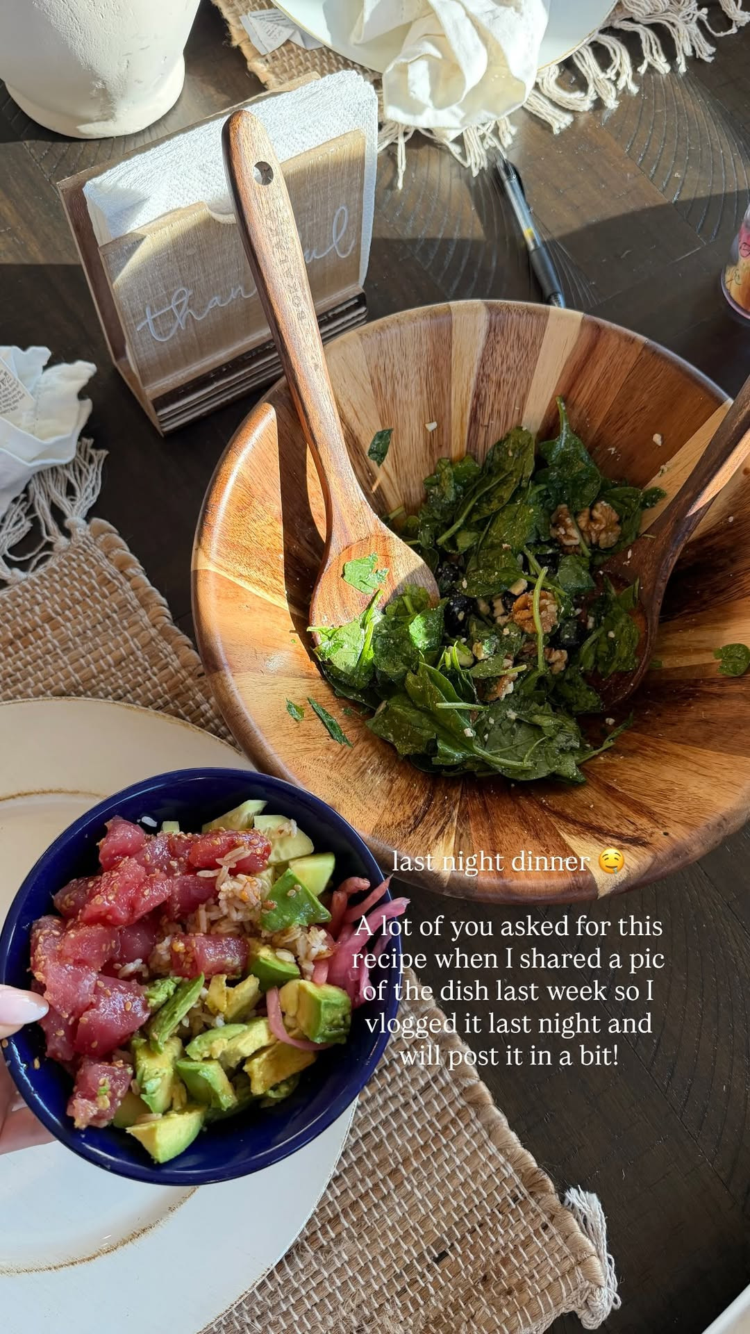 Last night’s dinner 😋🥑 This combo was SO good! Sharing the recipe soon since so many of you asked 🤍

#DinnerInspo #EasyMeals #HealthyDinner #PokeBowl #RecipeInspo #HomeCooking #LTKHome 

 #LTKdayinmylife #LTKfoodie #LTKSeasonal