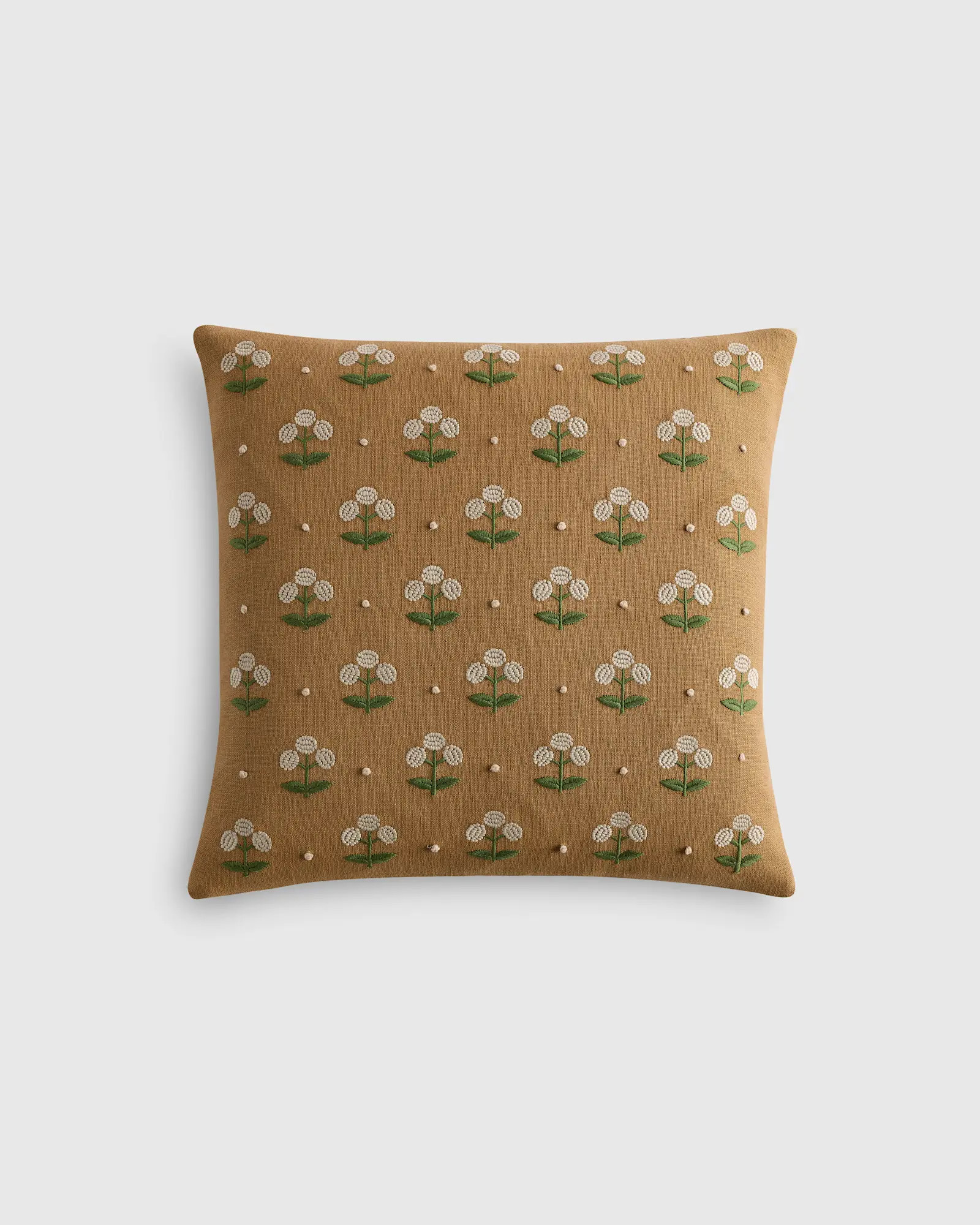 Embroidered Botanical Cotton Pillow Cover | Quince