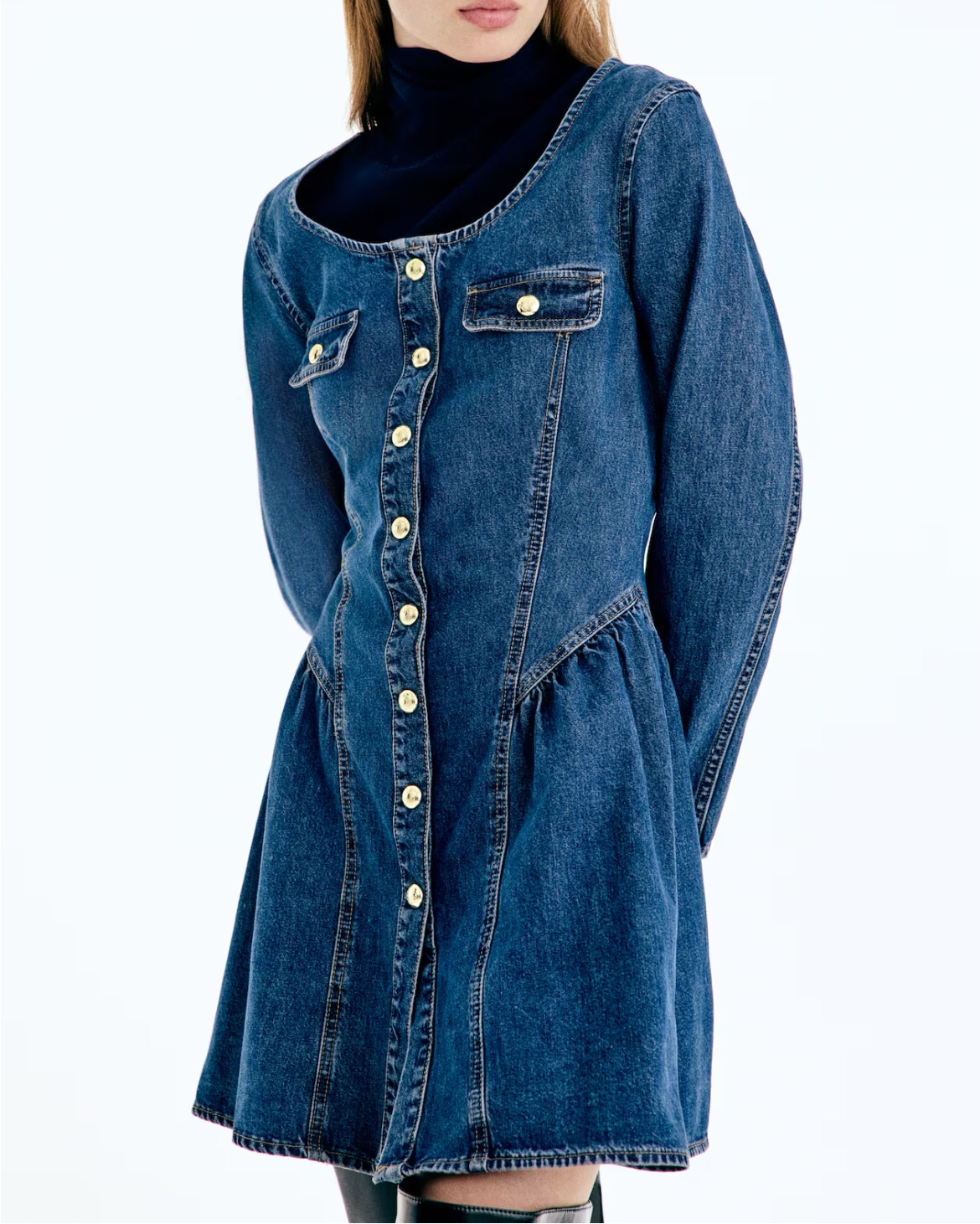 Long sleeve denim shirt dress 

#LTKSeasonal