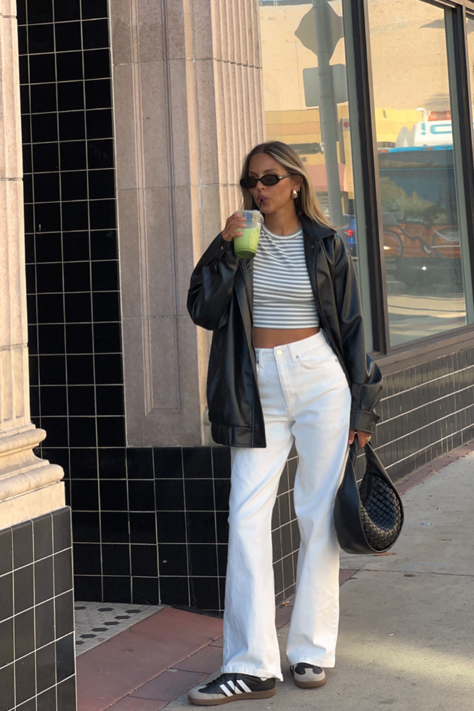 Jacket is Glassons! Jeans are Abercrombie and striped tee is sold out from hm  