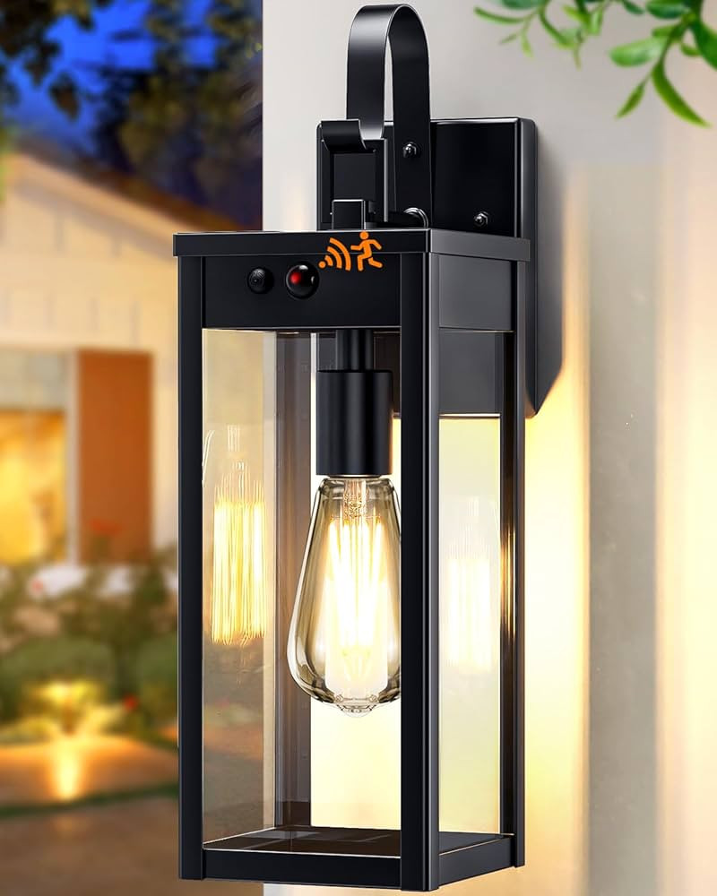 17'' Solar Porch Lights Outdoor, Waterproof Motion Lights for Outside, Black Dusk to Dawn Outdoor... | Amazon (CA)