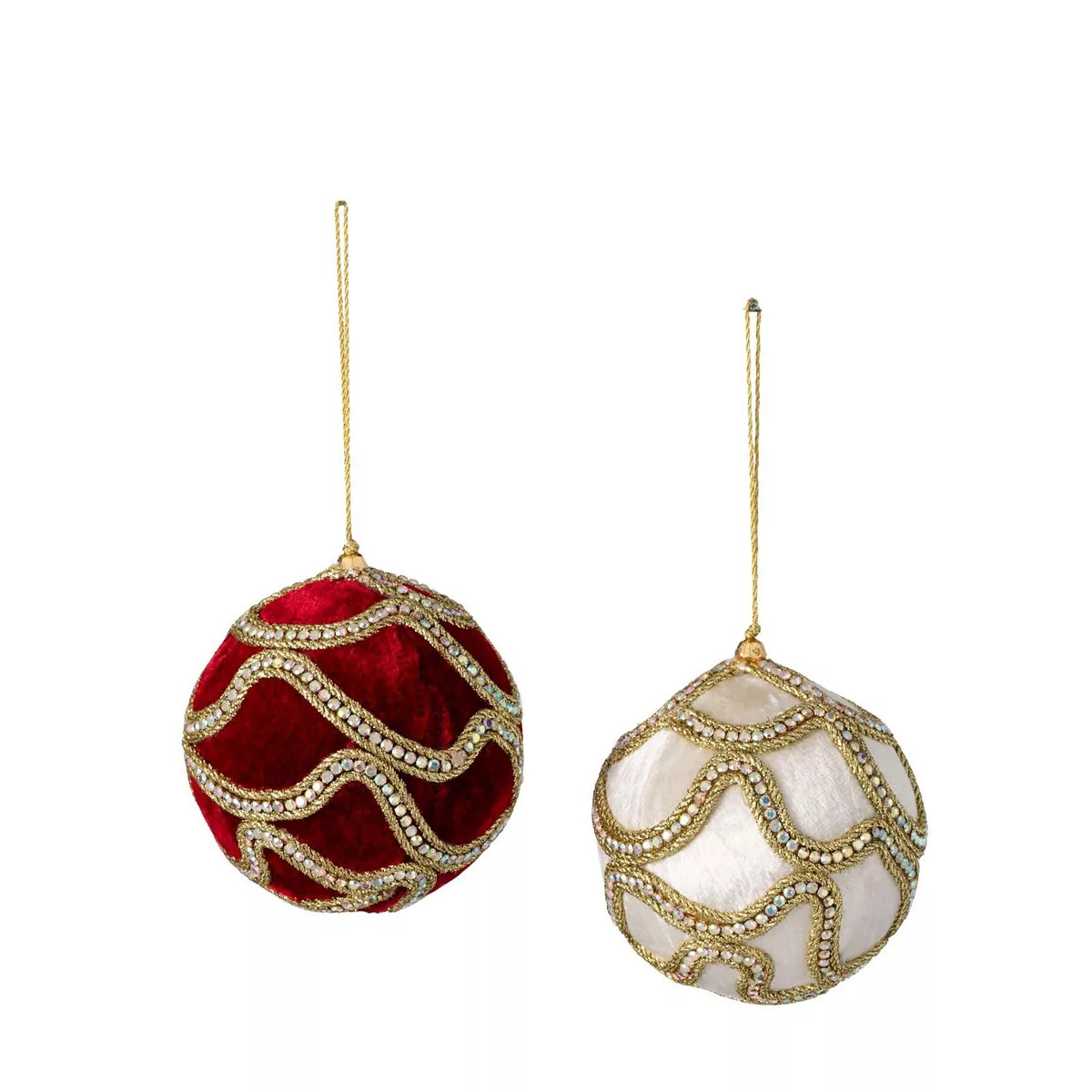 Haven Living 2-Piece Gold, Red & White Ball Christmas Ornament Set | Kohl's