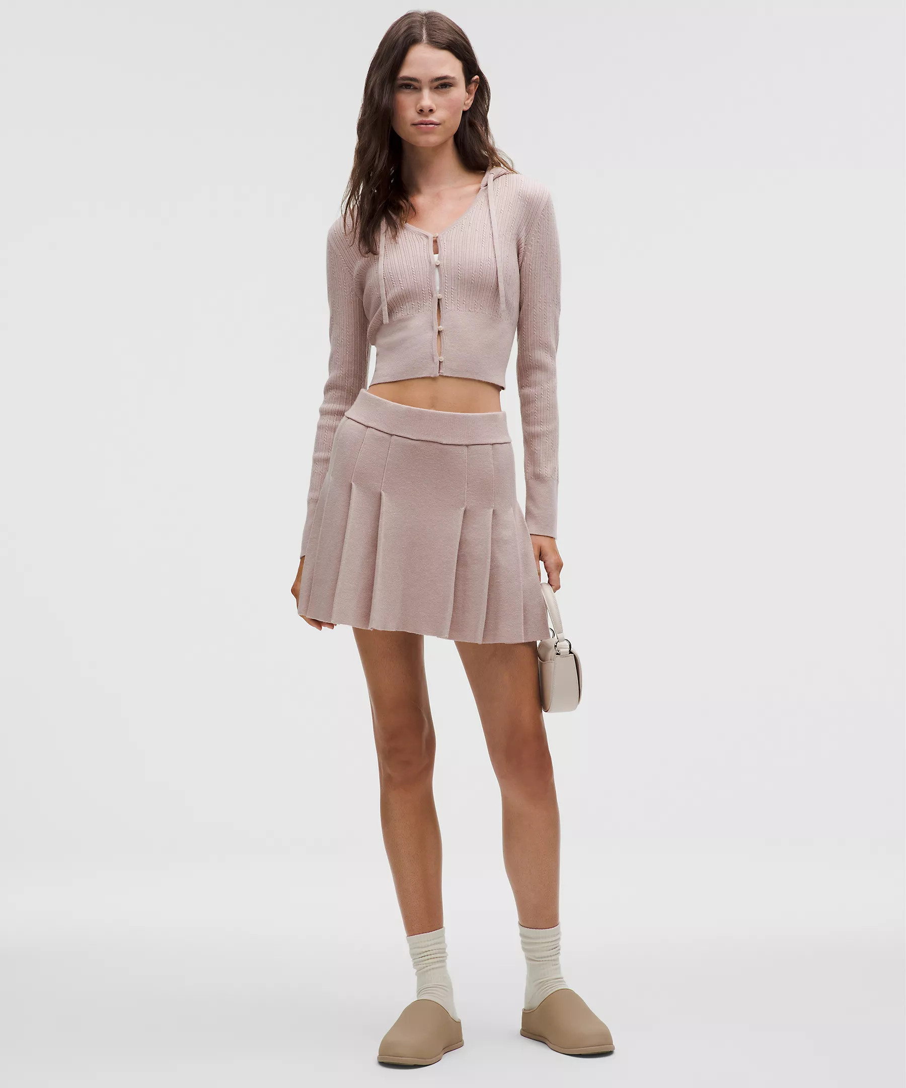 Ribbed Merino Wool Mid-Rise Pleated Skirt | Lululemon (US)