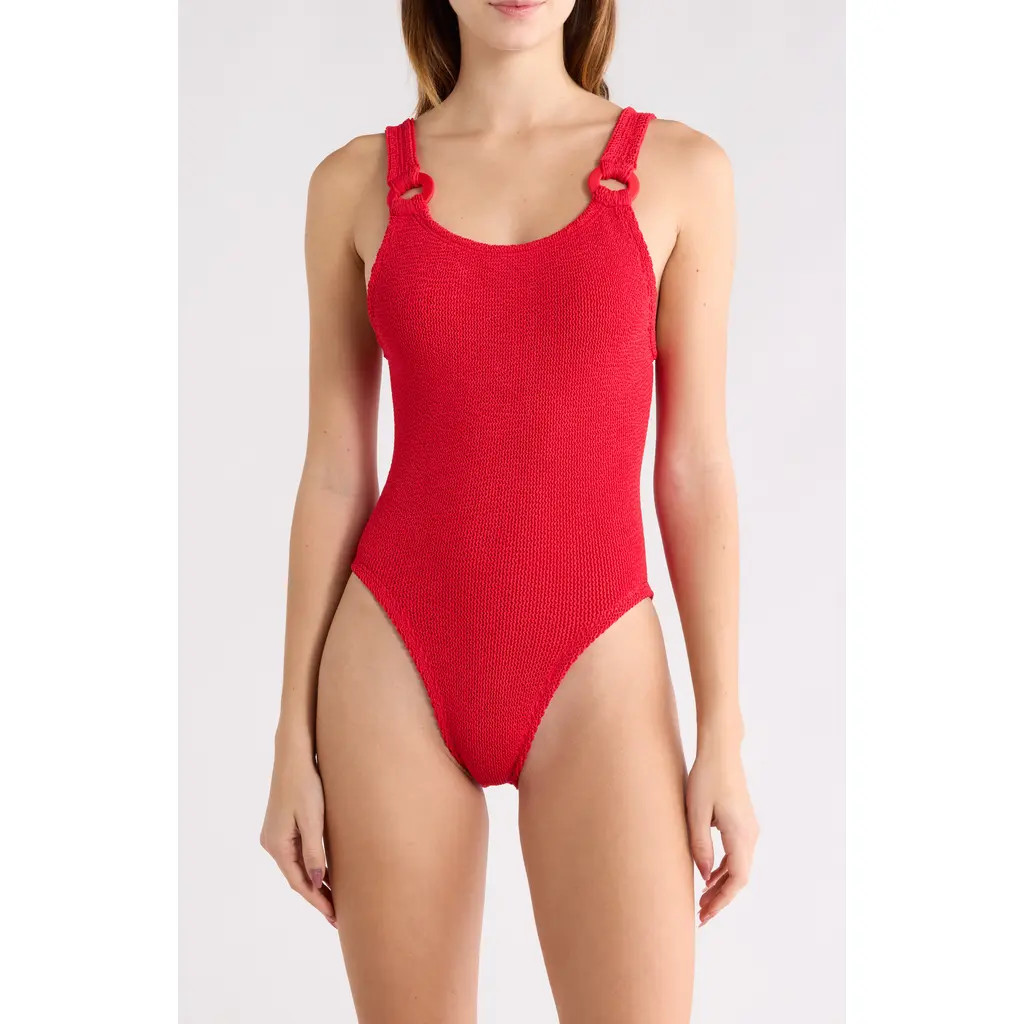 Hunza G Domino One-Piece Swimsuit in Red at Nordstrom | Nordstrom