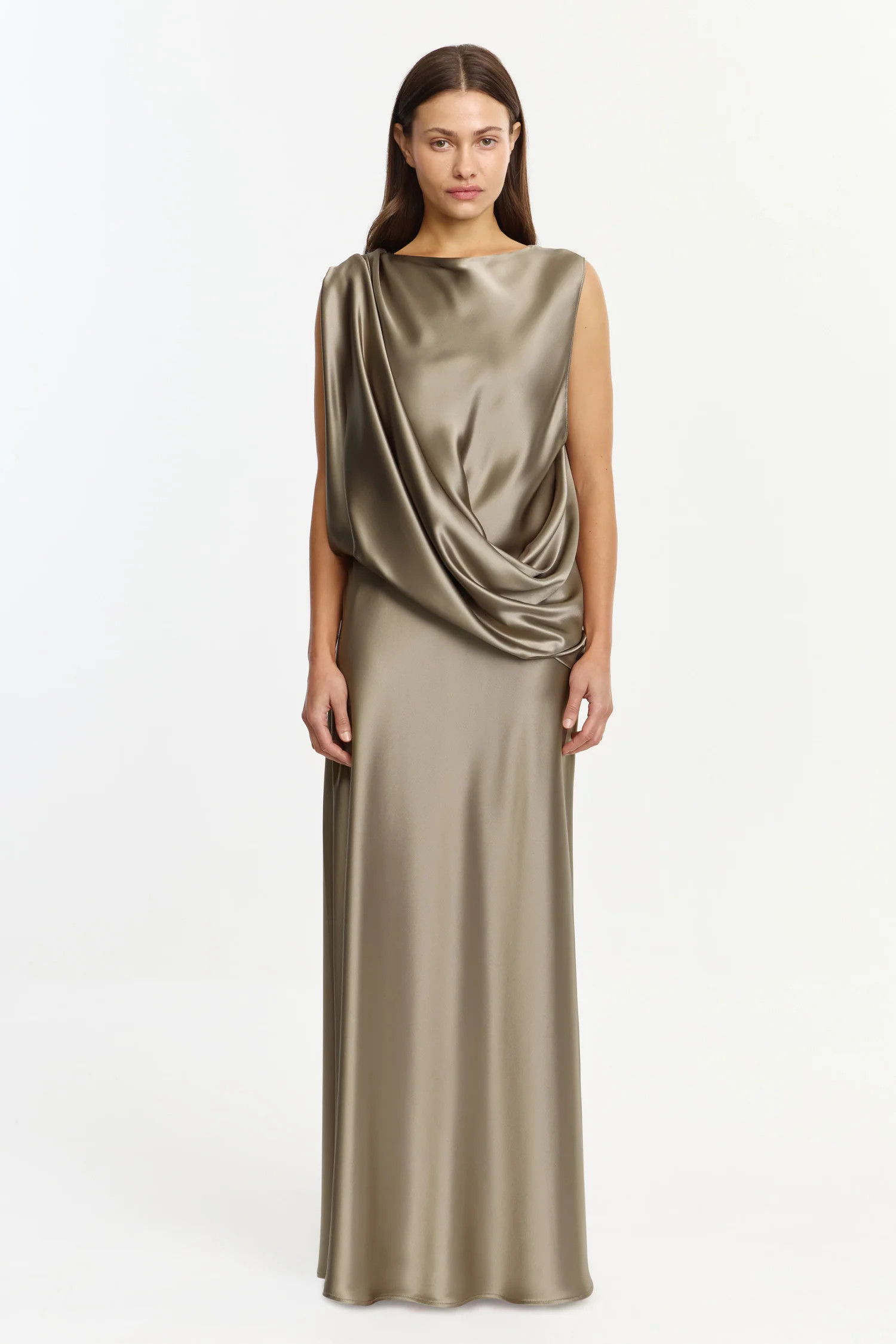 Yaluma Maxi Dress in Walnut Olive Green | Acler