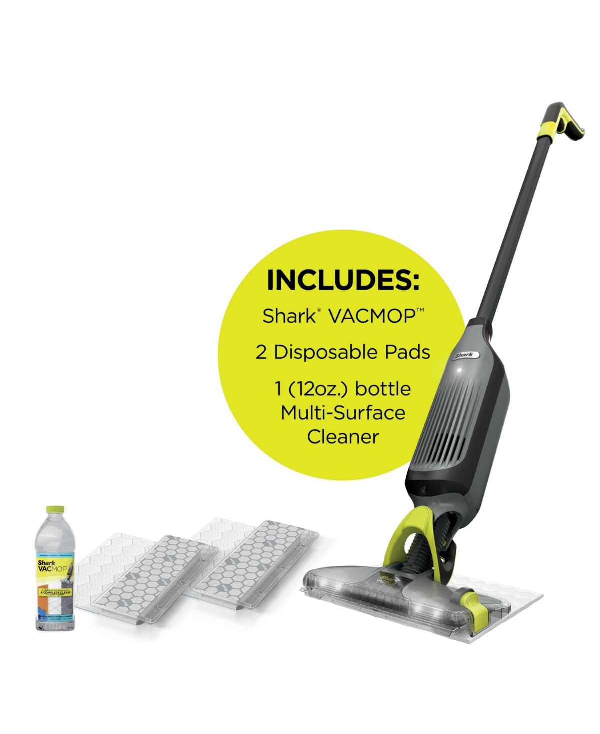 Shark Vacmop Pro Cordless Hard Floor Vacuum Mop with Disposable Vacmop Pad - Gray | Macy's