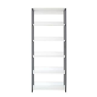 Fiona 32 in. W White Freestanding Wood Closet System Tower with 5 Shelves | The Home Depot