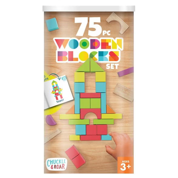 Chuckle & Roar 75pc Wood Block Set | Target