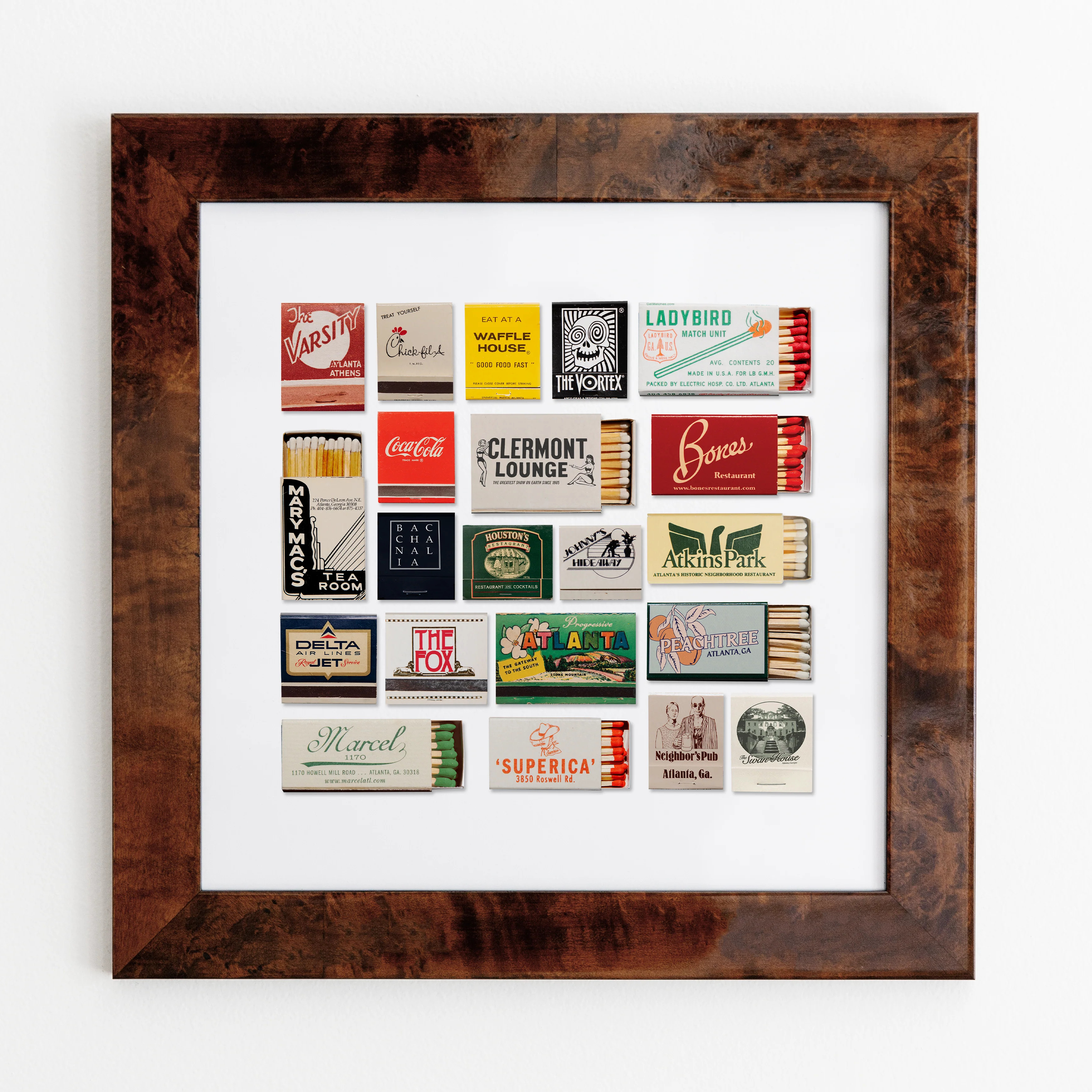 Atlanta Collage - Framed Print Matchbook Art - Match South | Match South
