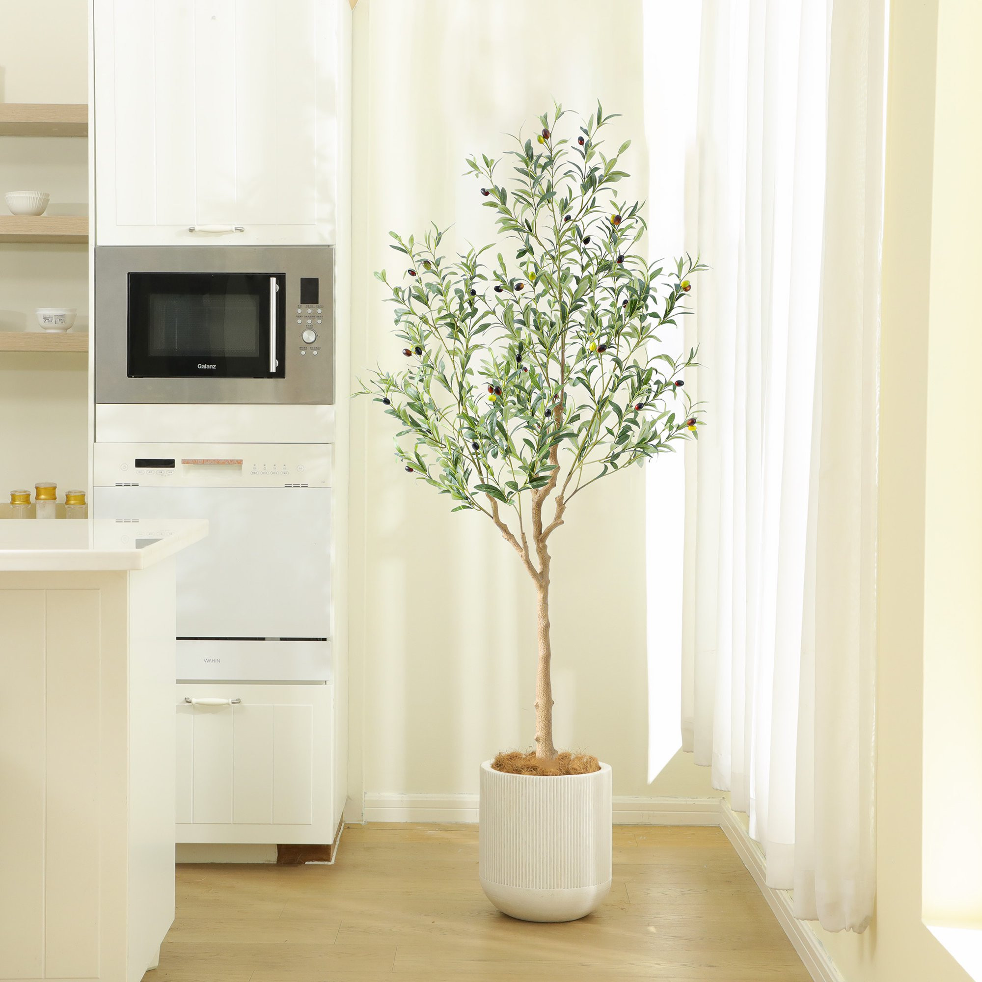 Nafresh 6FT Large and Fuller Style Artificial Olive Tree with Pot Realistic Faux Olive Plant for ... | Walmart (US)