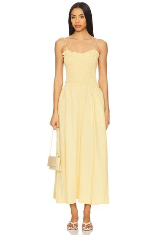 SWF Ruffled Bodice Midi Dress in Mellow Yellow from Revolve.com | Revolve Clothing (Global)