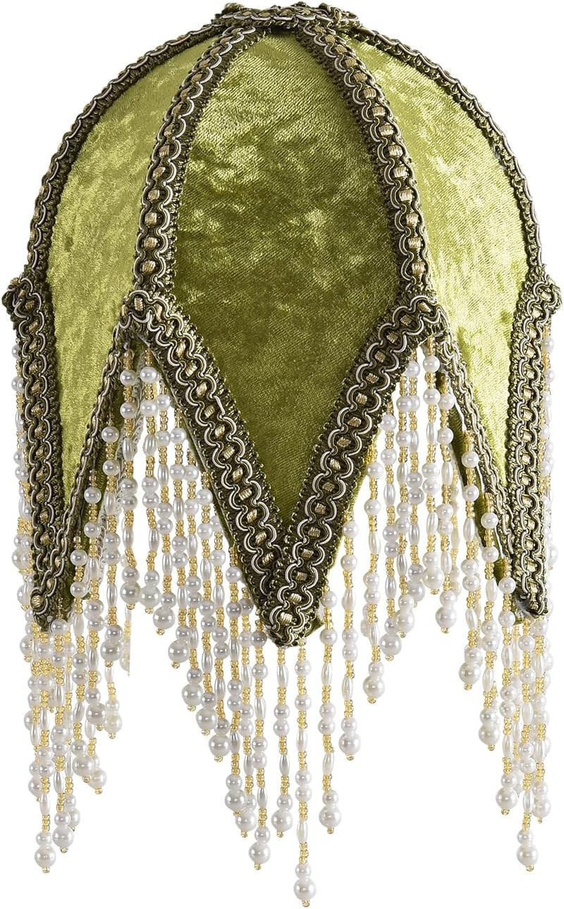 Tassel lampshade - Retro country style green bead tassel lampshade,18cm artistic atmosphere repla... | Amazon (US)