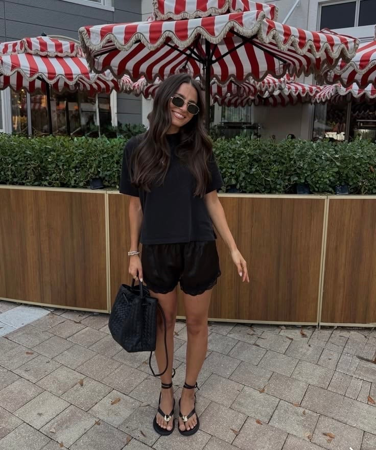 Black shirt
Black satin shorts

#LTKPetite #LTKBeauty #LTKHome