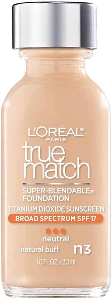 L'Oreal Paris Makeup True Match Super-Blendable Liquid Foundation, Natural Buff N3, 1 Fl Oz,1 Cou... | Amazon (US)
