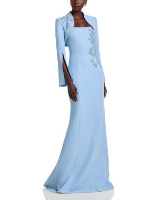 Teri Jon by Rickie Freeman Crepe Bead Trim Bolero & Strapless Gown | Bloomingdale's Teri Jon by R... | Bloomingdale's (AU)