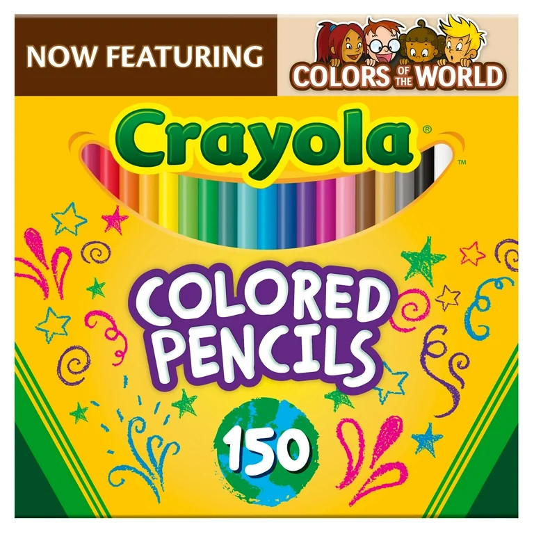 Crayola Colored Pencil Set, Colors of the World, 150 Ct, Back to School Supplies, Teacher Gifts | Walmart (US)